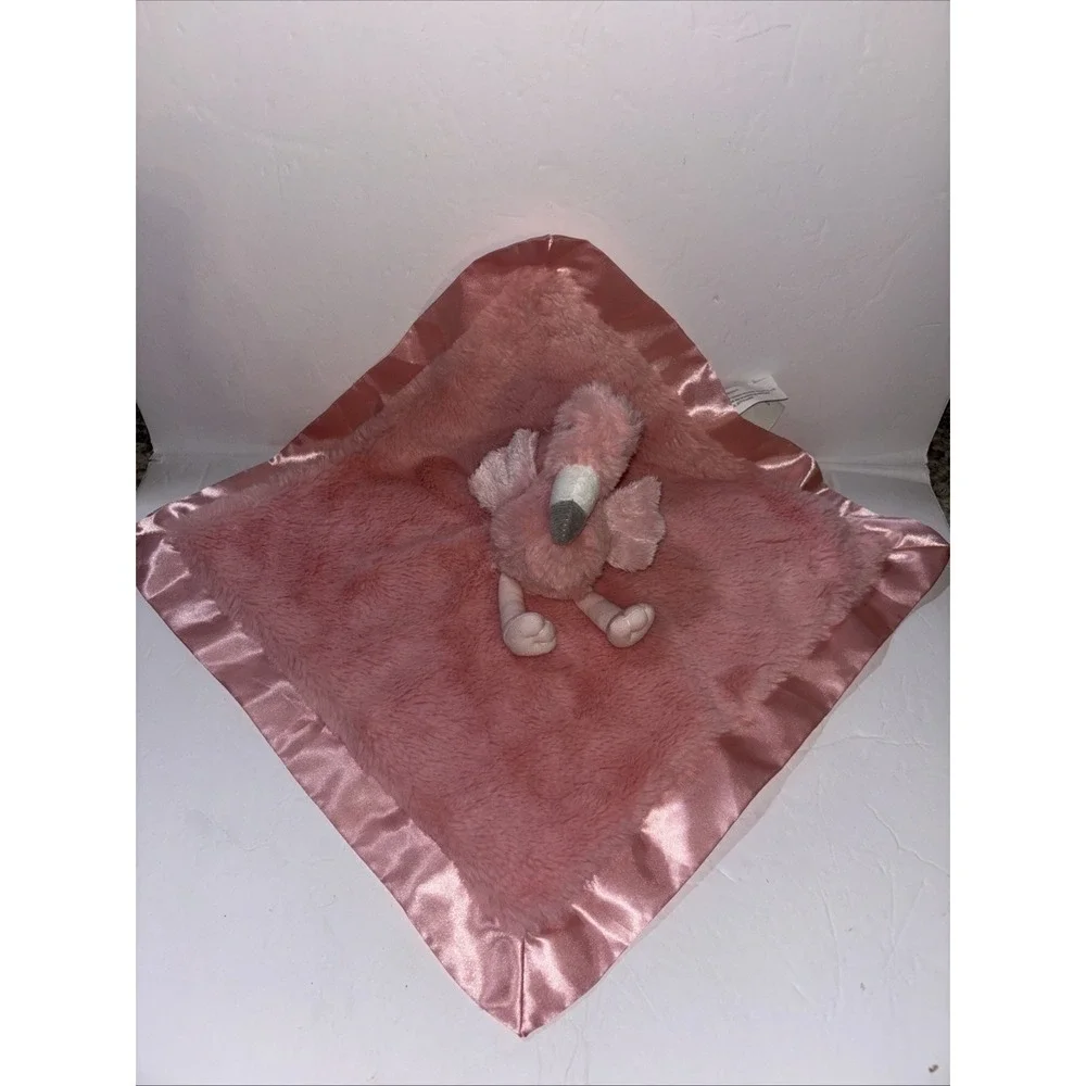 Cloud Island Lovey Flamingo Satin Trim & Back Plush Security Blanket